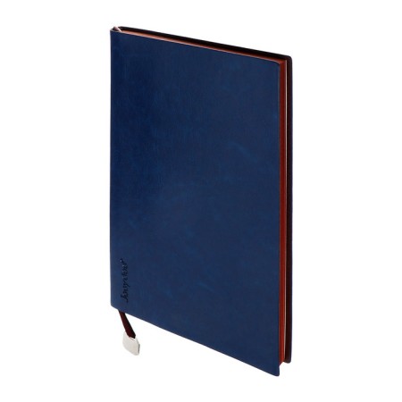 Organizer, A5, 116 sheets, cage, leatherette cover, brown cut, blue-1
