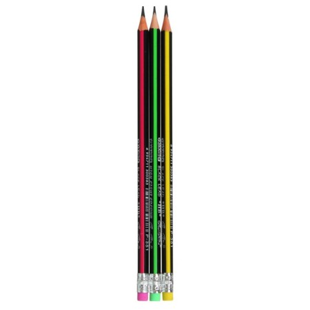 Pencil Chernographic hardness of HB with an eraser, the body is triangular, sharpened, mix-6