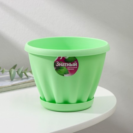 Pot for flowers with the Podon "Noble", 1 l, d = 14 cm, green color-5