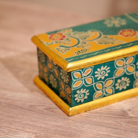 Wooden box, batik 16x11x8 cm-4