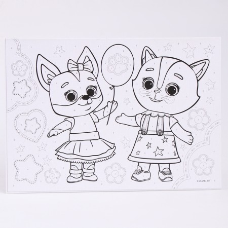 Picture for coloring by numbers "cats-dogs"-3