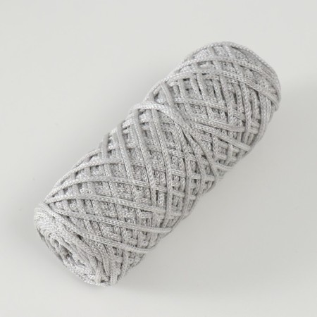 Knitting cord 35% cotton, 65% polypropylene 3 mm 85m/160 ± 10 g (gray/white)-1