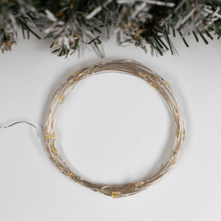 Garland "thread" 5 m Rosa, IP20, silver thread, 50 LED, glow warm white, USB-1