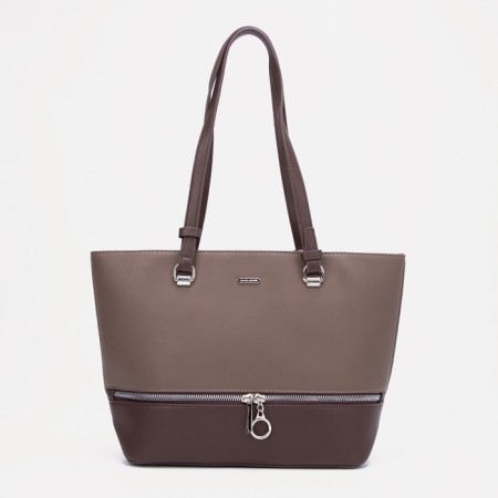 Bag Female Tout on the zipper David Jones, brown color