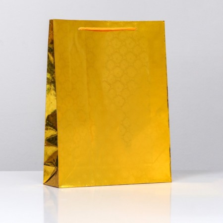 Gift, foil package, "gold" 34 x 26 x 8 cm