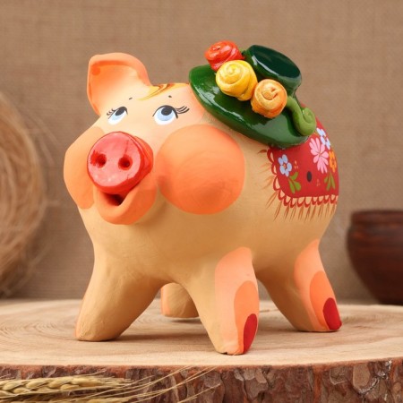 Kovrovsky toy-cap "Pig in a hat", ceramics-1