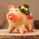 Kovrovsky toy-cap "Pig in a hat", ceramics