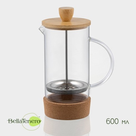 Know -hand teapot - Press Bellatenero "Eco Cork", 600 ml
