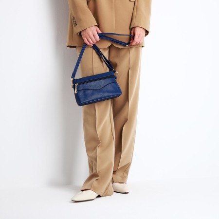 Bag Cross-Bodi with a zipper, blue color-8