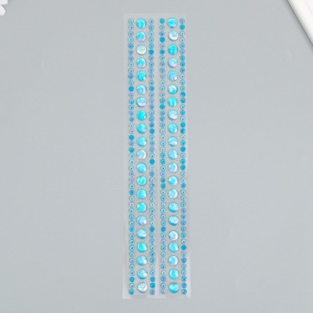 Sticker of rhinestones plastic "circles with microbiser" MIX 31.5x6.7 cm-2