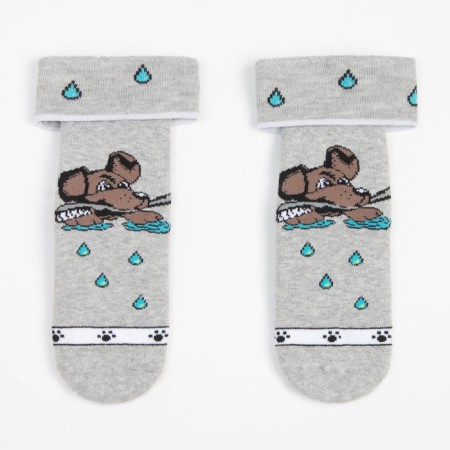 Noski children's terry, gray color, print mix, size 18-20-4