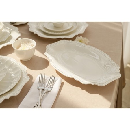 Porcelain oval Magistro “suite”, 35.5 × 23.5 cm, white color-9
