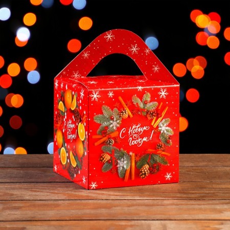 Gift box "Orange and cinnamon", large cube, 12 x 12 x 12 cm-1