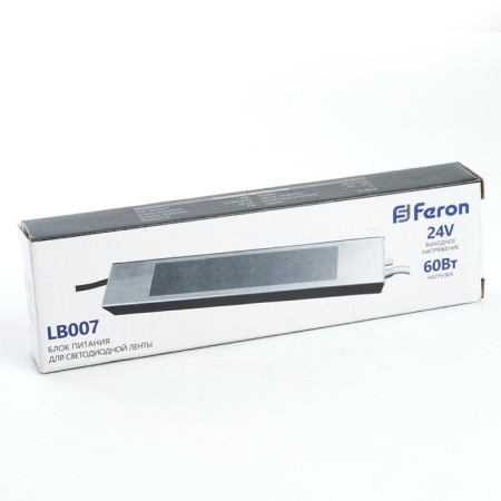 Electronic transformer for 24 W LED tape, Feron, LB007, 2.5A, 60 W-1