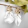 Earrings Assorted "Wind" crumpled triangles, white-golden color