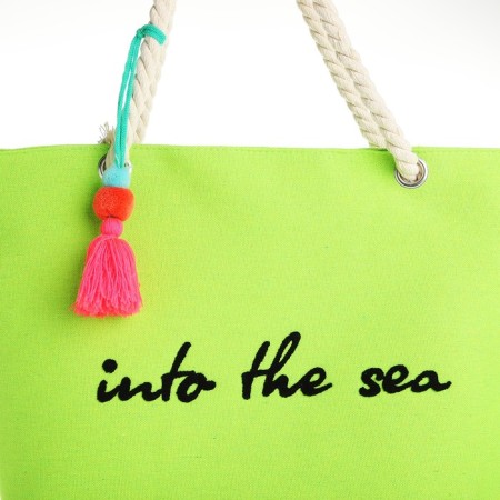 Bag Women's Beach Into the Sea, 50x34.5x14 cm, green color-3