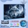 Diamond mosaic with partial filling on the canvas "Wolf Magic", 30 x 40 cm