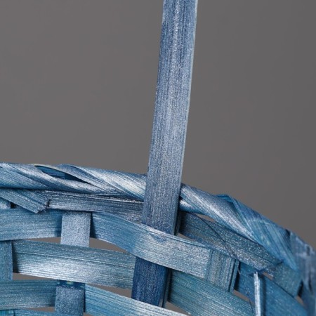 Wicker basket, bamboo, blue, 19x19x32 cm-2