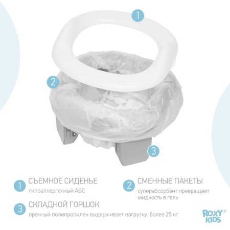 Handypotty road pot in a proprietary bag, gray color-5