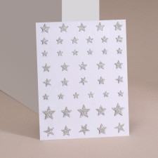 Nail stickers 10*8cm silver stars with a lobe substrate qf
