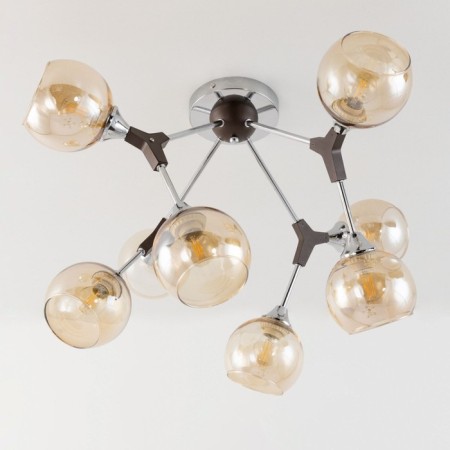 Ceiling chandelier Citilux "Til" CL138185, 80x80x30 cm, 8x60W, E27, brown color-5