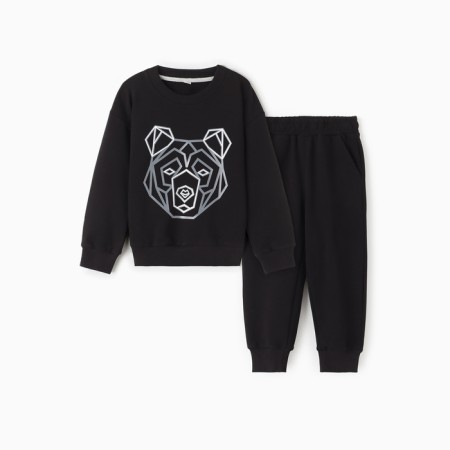 Set for a boy (jumper, trousers), black color, height 122 cm