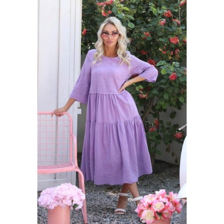 Female dress, size 48, purple color-1