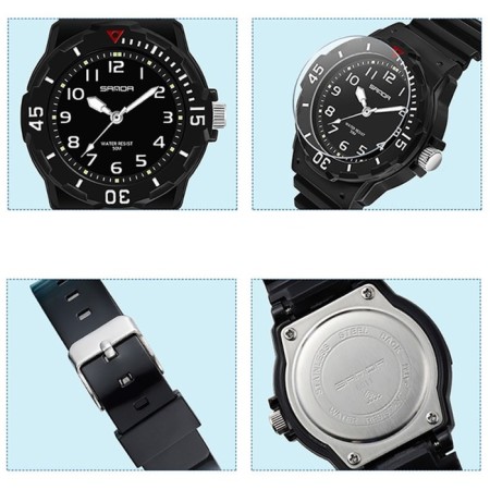 Watch of wrist-quartz children, D-4.3 cm, waterproof, luminous, silicone strap-1
