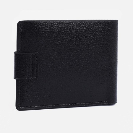 Male purse for magnet, department for bills, for maps, for coins, black color-1