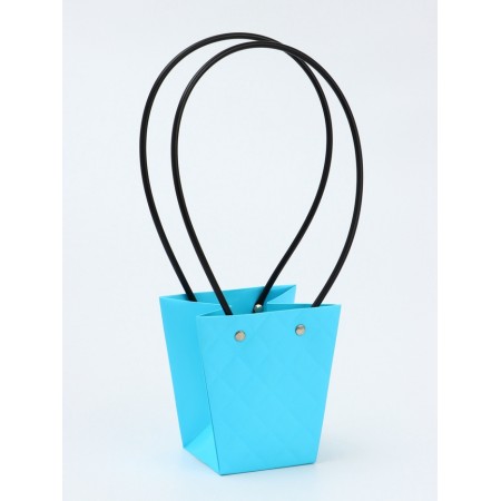 Bag for flowers Blue moisture-resistant, 12x12-8x8-12.5 cm-1