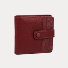 Women's wallet on the button, burgundy color
