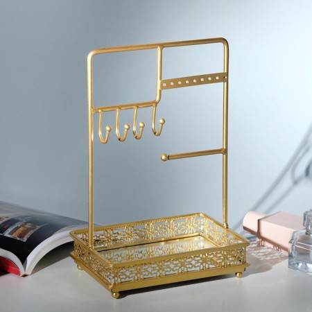 Decoration for jewelry "rectangle with hooks", 16.5 × 11 × 26 cm, color gold-1