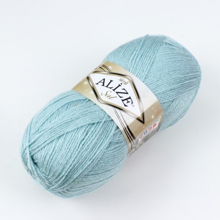 Yarn "SAL SIM" 95% acrylic, 5% metallic 460m/100g (114 mint)-1