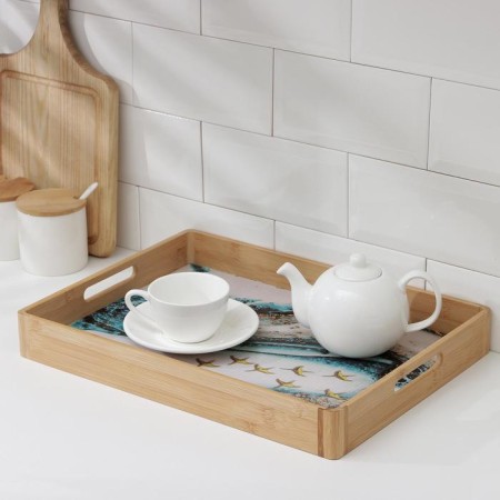 Tray with handles of the valve "Cote d'Azur", 41 × 30 × 5 cm, bamboo
