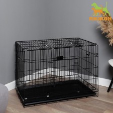 A cell with thickened rods for dogs and cats, 91 x 59 x 69 cm, black