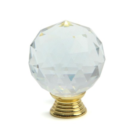 Handle button Cappio "Diamond", glass, d = 40 mm-1