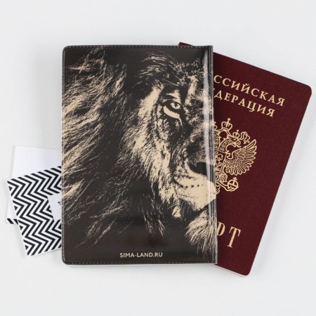 Cover for the passport "Lev's look", PVC, full -color seal-4