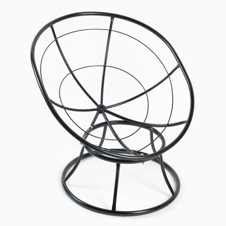 A chair "Donut" with a beige pillow, brown stand, 55 x 40 x 61 cm-5