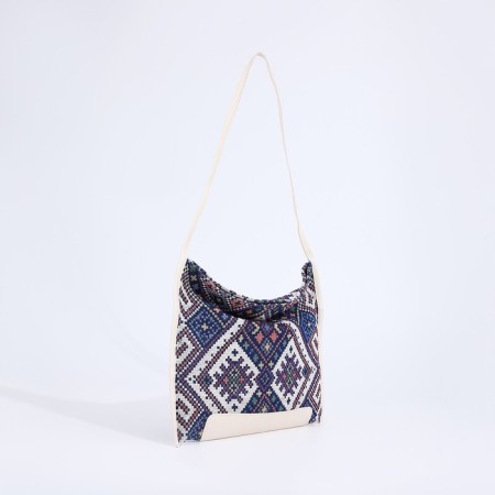 Shopper bag on magnet, white/blue color-2