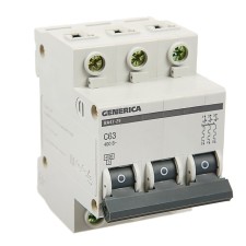 Switch automatic IEK Generica, VA47-29, 3P, 63 A, 4.5 KA, HAR-KA C, MVA25-3-063-C