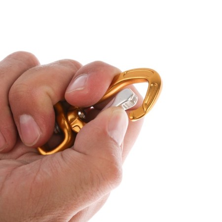 Carabiner with a latch and a swivel, 7x3 cm, 200 kg, yellow-4
