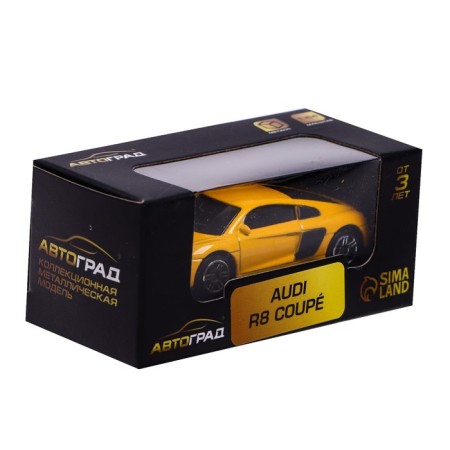 Metal machine Audi R8 Coupe, 1:64, yellow color-3