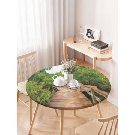 The tablecloth “Bridge”, round, oxford, elastic band, size 120x120 cm, diameter 75-100 cm-2
