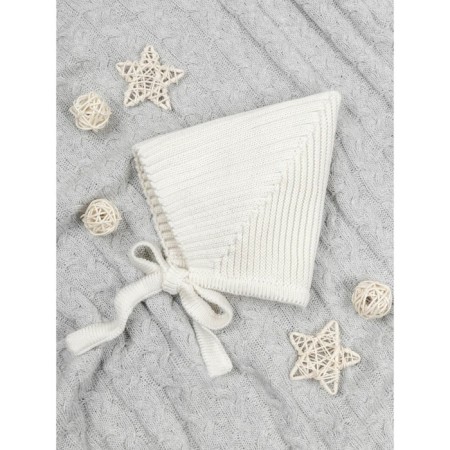 Hat on the ties for children Amarobaby Pure Love Elf, size 46-48 cm, milk color-8