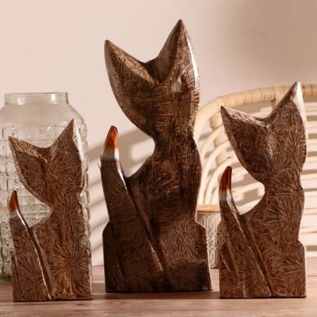 Souvenir tree "Cats with mirror inserts" Mokko (set of 3 pcs) h = 25.30.40 cm-3
