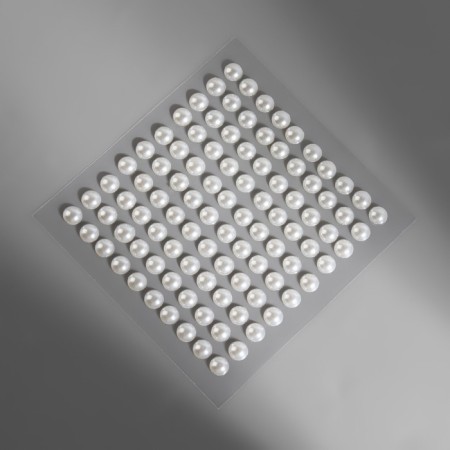 Pearls self -adhesive, d = 6 mm, 100 pcs on the sheet, white color-3