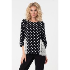 Female blouse, size 48, black color, white