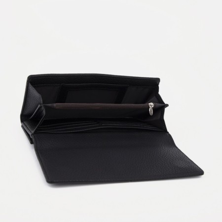 Women's wallet on magnets, black color-4