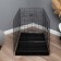 A cell with a hatch for dogs and cats, 100 x 60 x 70 cm, black