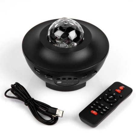 Light device "Starry sky" 19 cm, speaker, glow of RGB, remote control, 5 V, black-5
